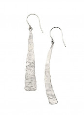 925 Sterling Silver Winding River Curved Drop Earrings