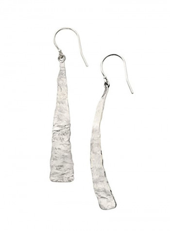 925 Sterling Silver Winding River Curved Drop Earrings