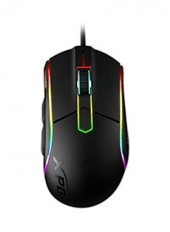 ماوس ألعاب سلكي برايمر بإضاءة متعددة الألوان RGB ومفاتيح ميكانيكية ومقابض جانبية مطاطية