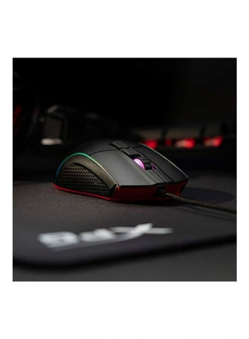 ماوس ألعاب سلكي برايمر بإضاءة متعددة الألوان RGB ومفاتيح ميكانيكية ومقابض جانبية مطاطية