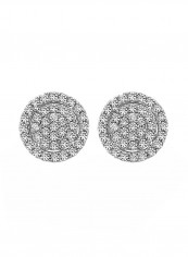 925 Sterling Round Crystal Stud Earrings