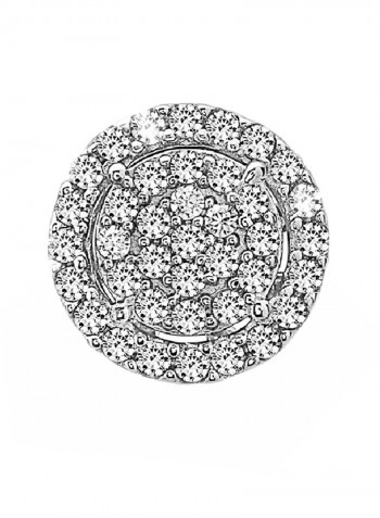 925 Sterling Round Crystal Stud Earrings