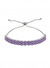 925 Sterling Silver Amethyst Studded Bracelet