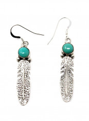 925 Sterling Silver Feather Dangle Earrings