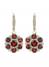 925 Sterling Silver Gold Flashed Flower Dangle Leverback Earrings With Ruby reviews 925 Sterling Silver Gold Flashed Flower Dangle Leverback Earrings With Ruby