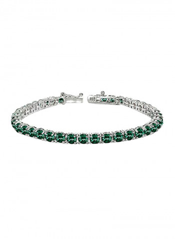 925 Sterling Silver Swarovski Crystals Studded Tennis Bracelet