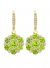 925 Sterling Silver Topaz Flower Dangle Leverback Earrings With Peridot reviews 925 Sterling Silver Topaz Flower Dangle Leverback Earrings With Peridot