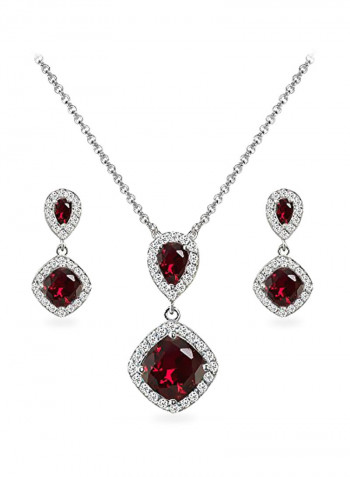 925 Sterling Silver Topaz Studded Jewellery Set