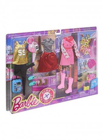 Barbie Pink Passport Travel Fashions 1 x 18inch