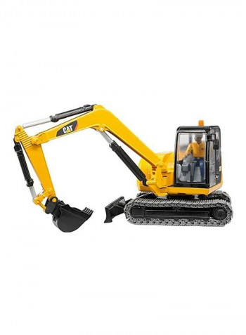 Cat Mini Excavator With Worker