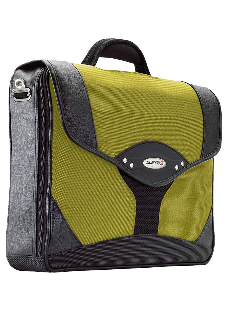 Laptop Briefcase For 15.6-Inch Green/Black