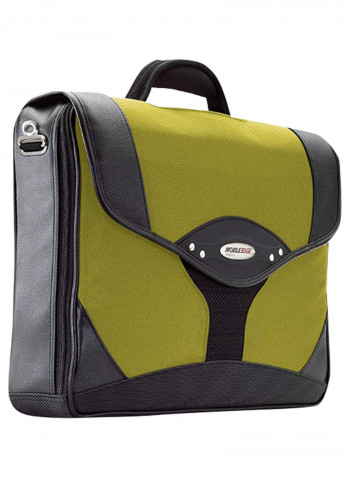 Laptop Briefcase For 15.6-Inch Green/Black