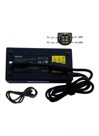 4-Pin DIN 24V AC DC Adapter BLACK