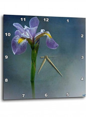Iris Mist Blue Floral Flower Wall Clock Blue 10x10inch