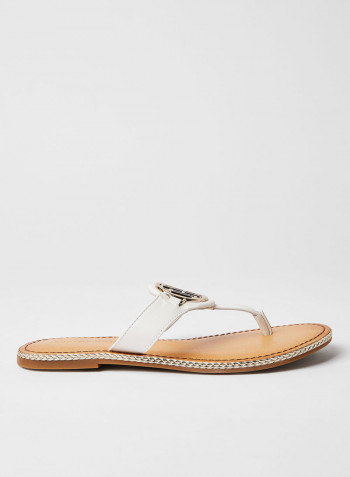 Essential Leather Sandals Ecru