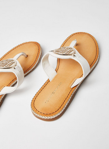 Essential Leather Sandals Ecru