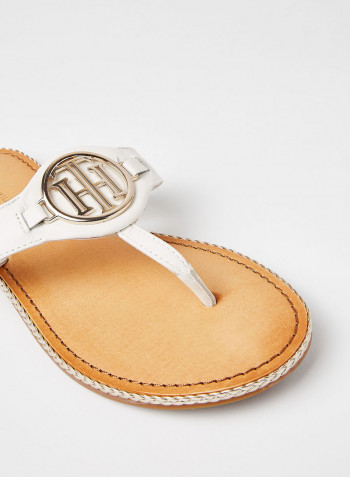 Essential Leather Sandals Ecru