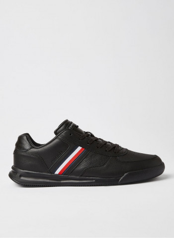 Lightweight Leather Sneakers Black