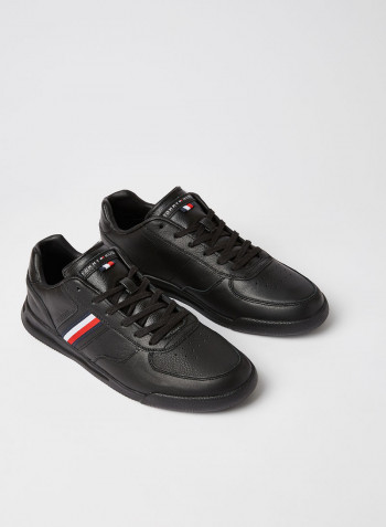 Lightweight Leather Sneakers Black