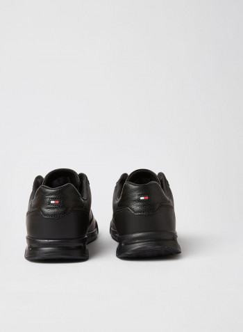 Lightweight Leather Sneakers Black