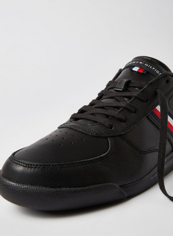 Lightweight Leather Sneakers Black