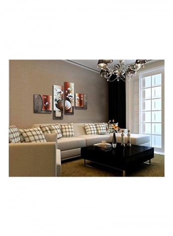 4-Piece Decorative Wall Paiting White/Brown/Grey