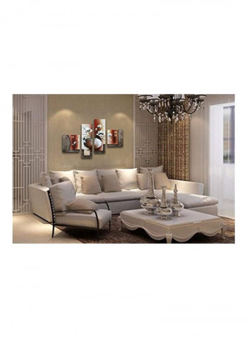 4-Piece Decorative Wall Paiting White/Brown/Grey