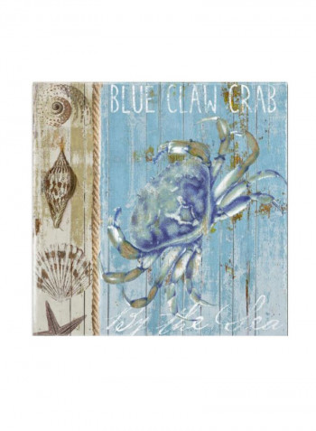 Blue Crab I Canvas Wall Art Multicolour 14 x 14inch