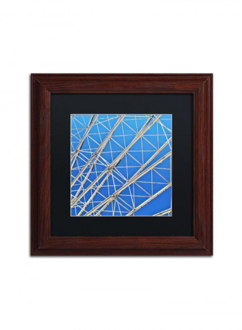 Geometry-Abstract Wooden Framed Wall Art Blue 11 x 11inch