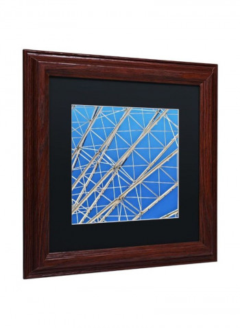 Geometry-Abstract Wooden Framed Wall Art Blue 11 x 11inch
