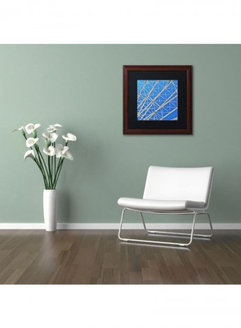 Geometry-Abstract Wooden Framed Wall Art Blue 11 x 11inch