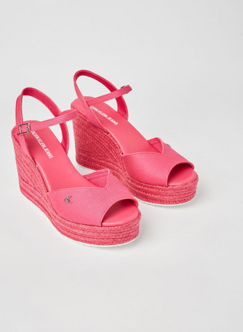 Ankle Strap Wedge Sandals Party Pink