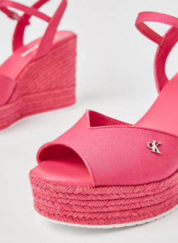 Ankle Strap Wedge Sandals Party Pink