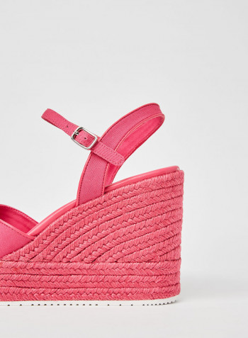 Ankle Strap Wedge Sandals Party Pink