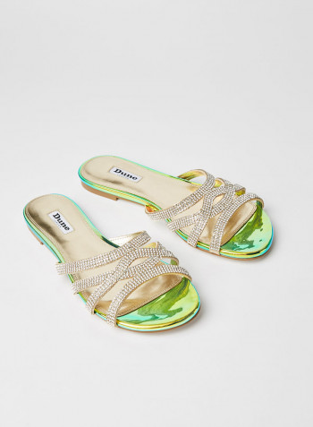 Noella Di Stone Pattern Slip-On Flat Sandals Multi