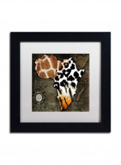 Animal Map Of Africa Framed Wall Art Multicolour 11 x 11inch