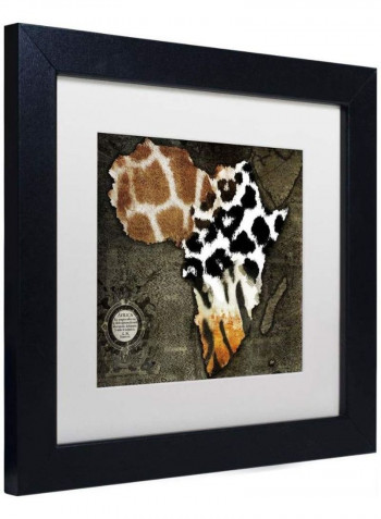Animal Map Of Africa Framed Wall Art Multicolour 11 x 11inch