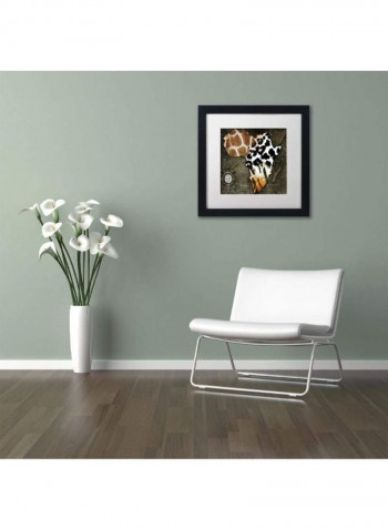 Animal Map Of Africa Framed Wall Art Multicolour 11 x 11inch