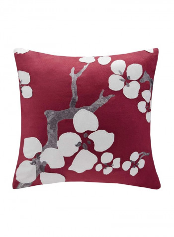 Cherry Blossom Throw Pillow Red/Brown 18x18inch