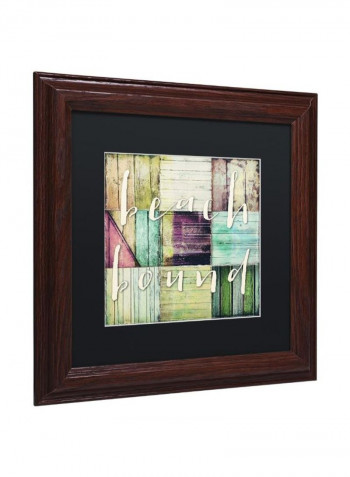Beach Bound Wooden Frame Wall Art Multicolour 11 x 11inch