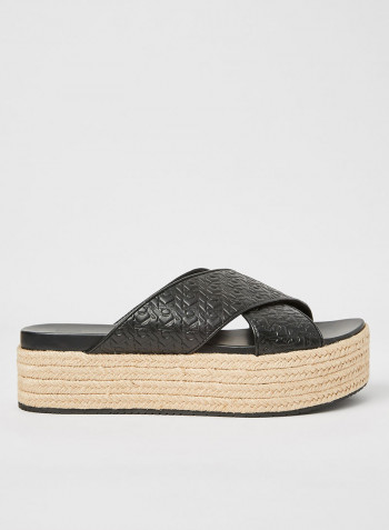 Flatform Espadrilles Black