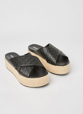 Flatform Espadrilles Black