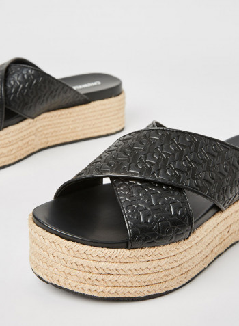 Flatform Espadrilles Black