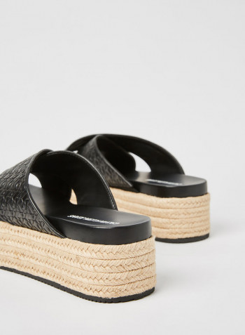 Flatform Espadrilles Black