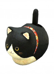 Maneki Neko Statue Black/White 9x13.5x16.5centimeter