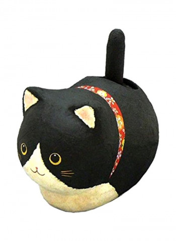 Maneki Neko Statue Black/White 9x13.5x16.5centimeter