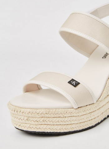 Sling Wedge Sandals White