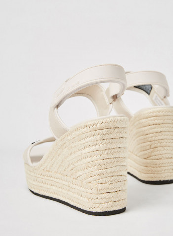 Sling Wedge Sandals White