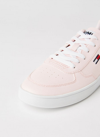 Cupsole Lace-Up Sneakers Light Pink