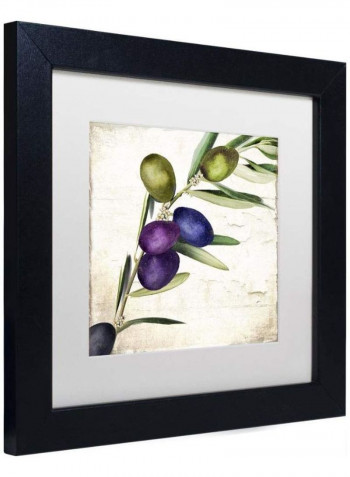 Olive Branch Ii Framed Wall Art multicolour 11 x 11inch